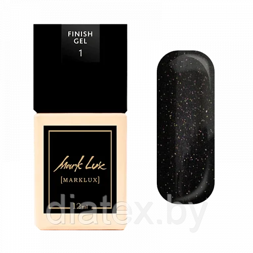 Финиш-гель Nika Nagel MARKLUX SHINE №1 soft, прозрачный, с шиммером, без липкого слоя 12мл