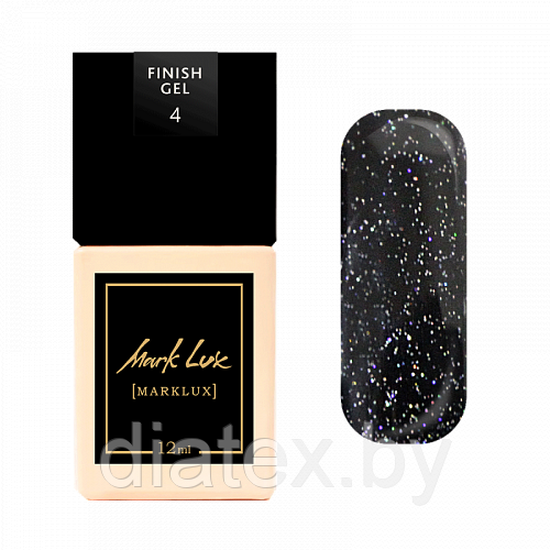 Финиш-гель Nika Nagel MARKLUX SHINE №4 soft, прозрачный, с шиммером, без липкого слоя 12мл