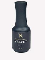 Финиш-гель Nika Nagel VELVET прозрачный, жидкий, бархатный, без липкого слоя 15 мл