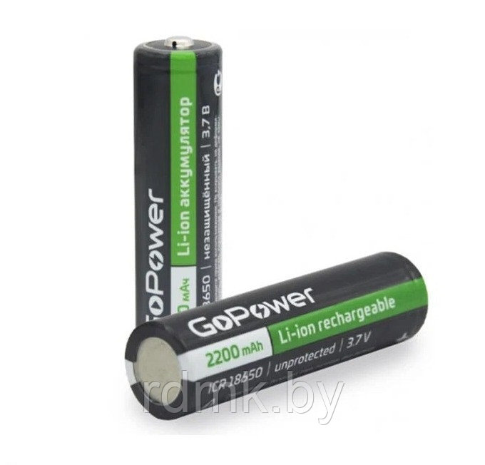 Аккумулятор 18650, 2200 mAh, GoPower - фото 2 - id-p109498233