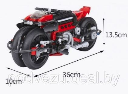 Футуристичный мотоцикл (конструктор XingBao XB-03021), 680 деталей - фото 2 - id-p200090283
