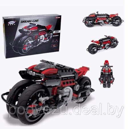 Футуристичный мотоцикл (конструктор XingBao XB-03021), 680 деталей - фото 3 - id-p200090283