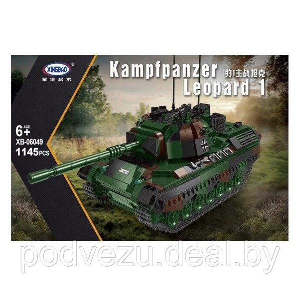 Немецкий боевой танк Леопард 1 (конструктор XingBao XB-06049), 1145 деталей
