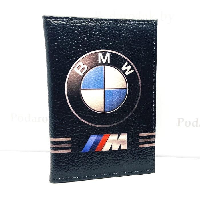 Обложка для автодокументов «BMW M» натуральная кожа - фото 1 - id-p200156422
