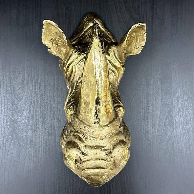 Барельеф большая голова Носорога из полистоуна H-37 см. - фото 2 - id-p200156575