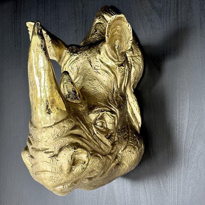 Барельеф большая голова Носорога из полистоуна H-37 см. - фото 3 - id-p200156575