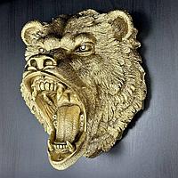 Барельеф большая голова Медведя из полистоуна H-41 см.