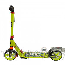 Самокат подростковый  Scooter - Urban City Riding 682 двумя амортизаторами, подножка / Салатовый  цвет