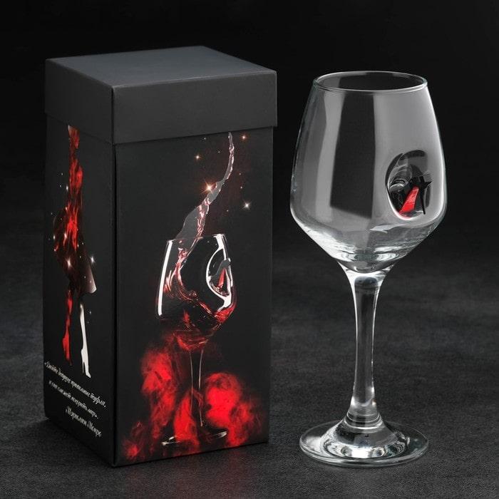 Оригинальный бокал для вина 3D туфелька «Лабутен» 350 мл. - фото 1 - id-p200156640