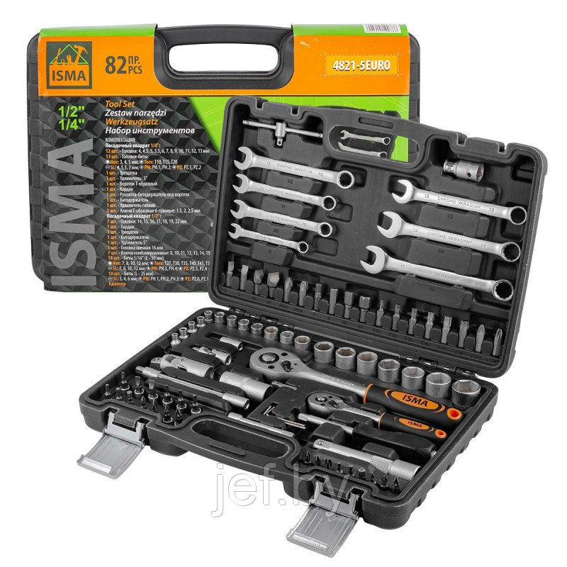 Набор инструментов 82 предметов ISMA ISMA-4821-5EURO