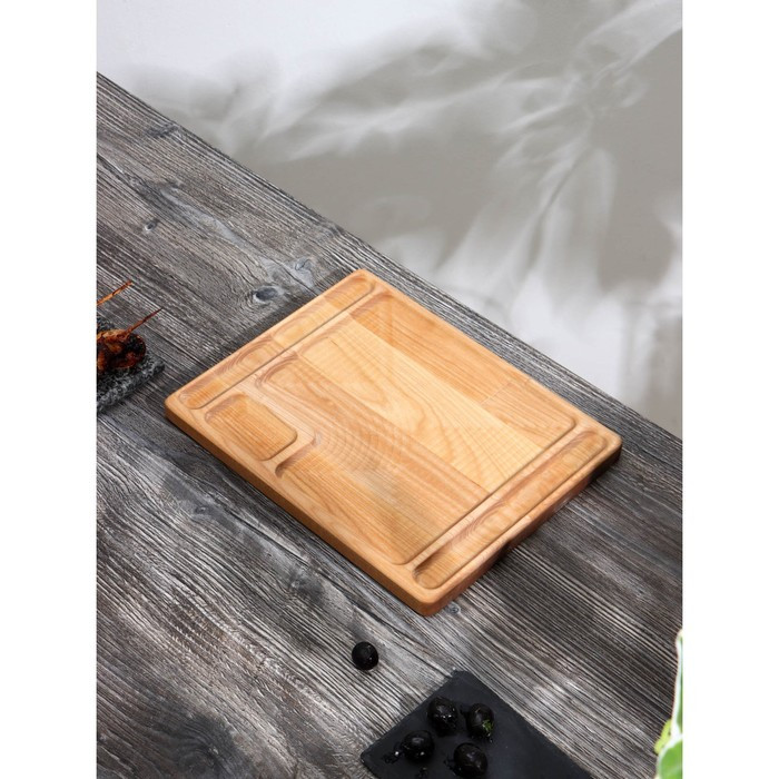 Доска-тарелка для подачи стейка Adelica, 28×22×1,8 см, берёза - фото 3 - id-p200171180