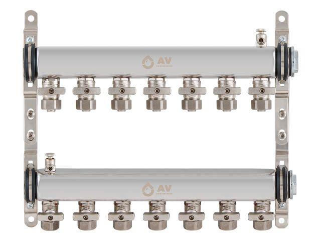 Коллекторная группа AVE134, 7 вых. AV Engineering (Для отопления (радиаторы) и водоснабжения. Не для теплого - фото 1 - id-p199951324