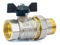 Кран шаровый 1/2" нар.-вн. бабочка (со сгоном) PN40, LD