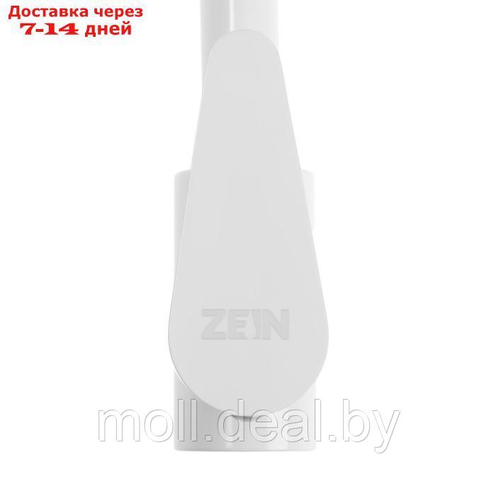 Смеситель для кухни ZEIN Z2504, однорычажный, картридж 40 мм, нержавеющая сталь, белый - фото 3 - id-p199816142
