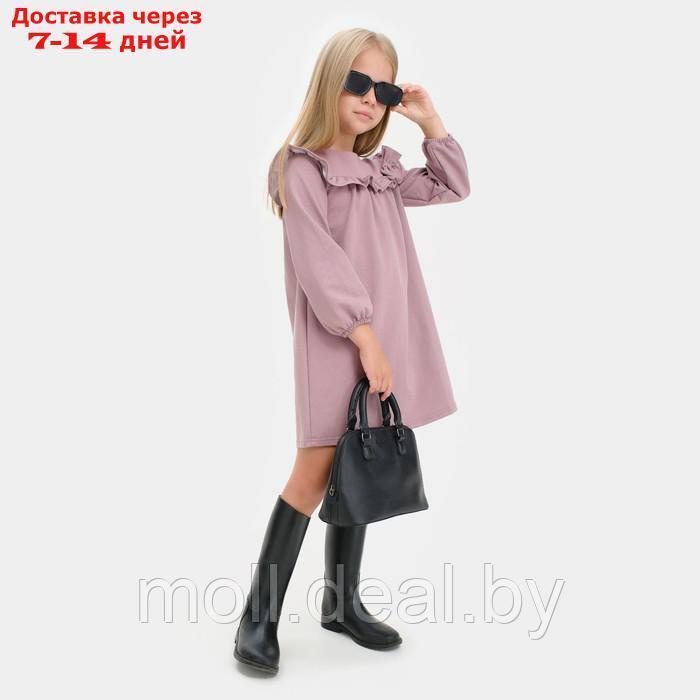 Платье для девочки с рюшей KAFTAN "Basic line", размер 34 (122-128), цвет сиреневый - фото 3 - id-p199803947