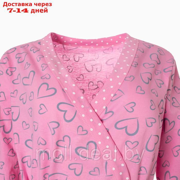 Комплект женский (сорочка/халат) для беременных, цвет розовый, размер 54 - фото 7 - id-p199814853