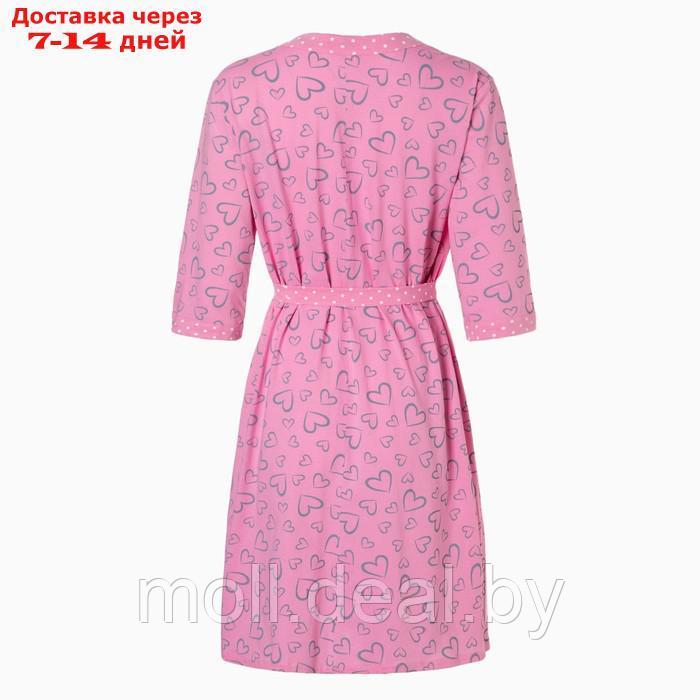 Комплект женский (сорочка/халат) для беременных, цвет розовый, размер 54 - фото 8 - id-p199814853
