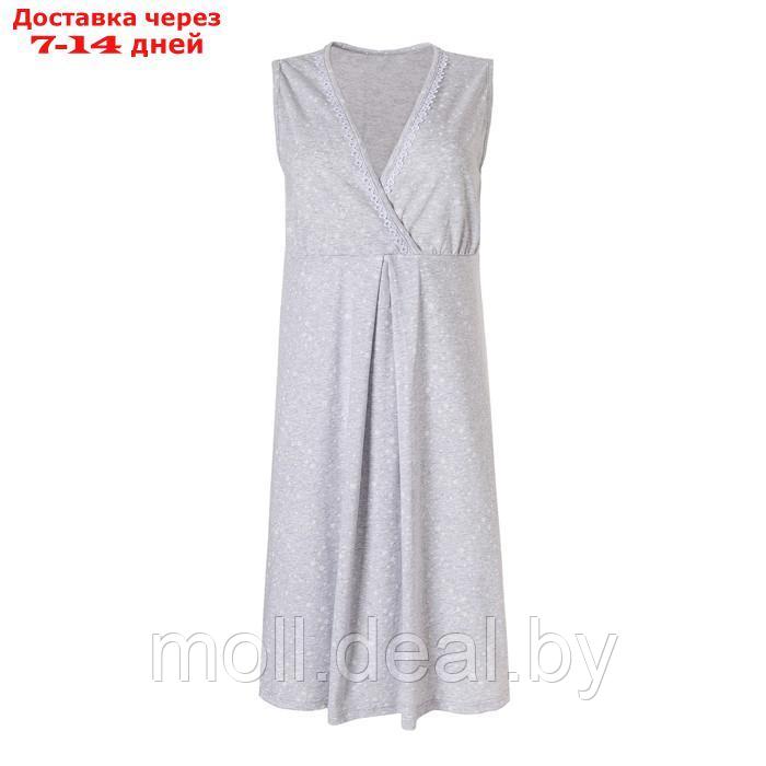 Ночная сорочка женская для беременных, цвет серый, размер 50 - фото 2 - id-p199815215