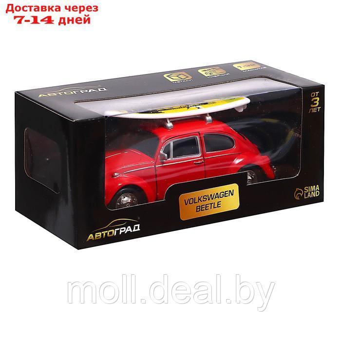 Машина металлическая VOLKSWAGEN BEETLE 1967, 1:32, открываются двери, инерция, цвет красный - фото 5 - id-p199815254