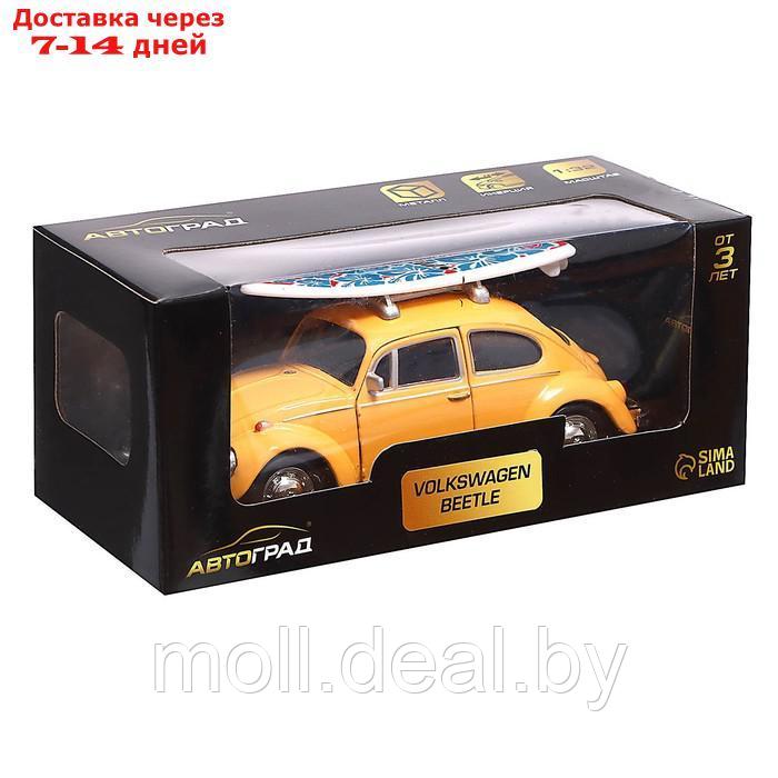 Машина металлическая VOLKSWAGEN BEETLE 1967, 1:32, открываются двери, инерция, цвет желтый - фото 5 - id-p199815285