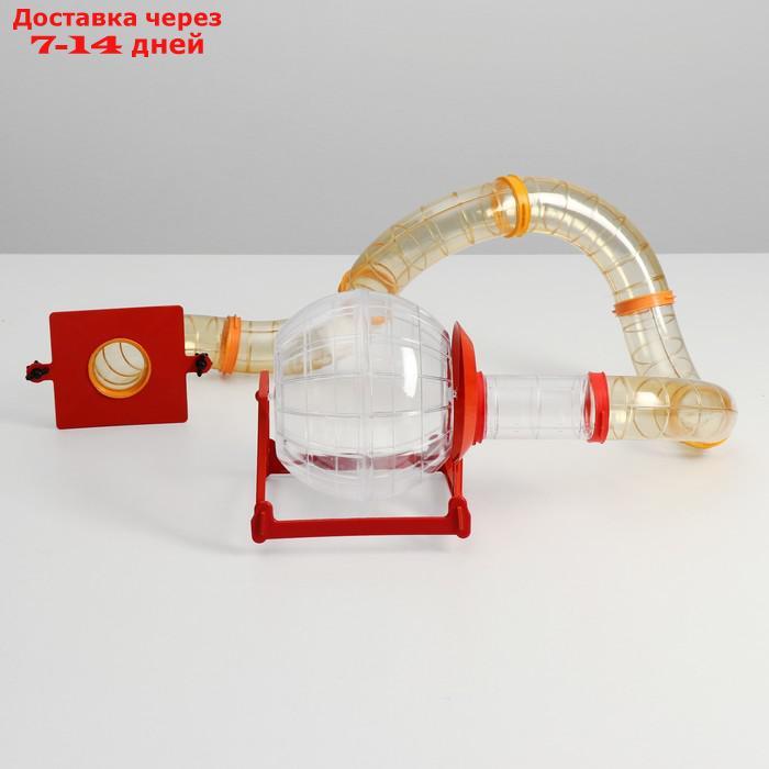 Лабиринт №7 с переходом и шаром 18 см (7 трубных элементов, диаметр 6 см), микс цветов - фото 3 - id-p200118315