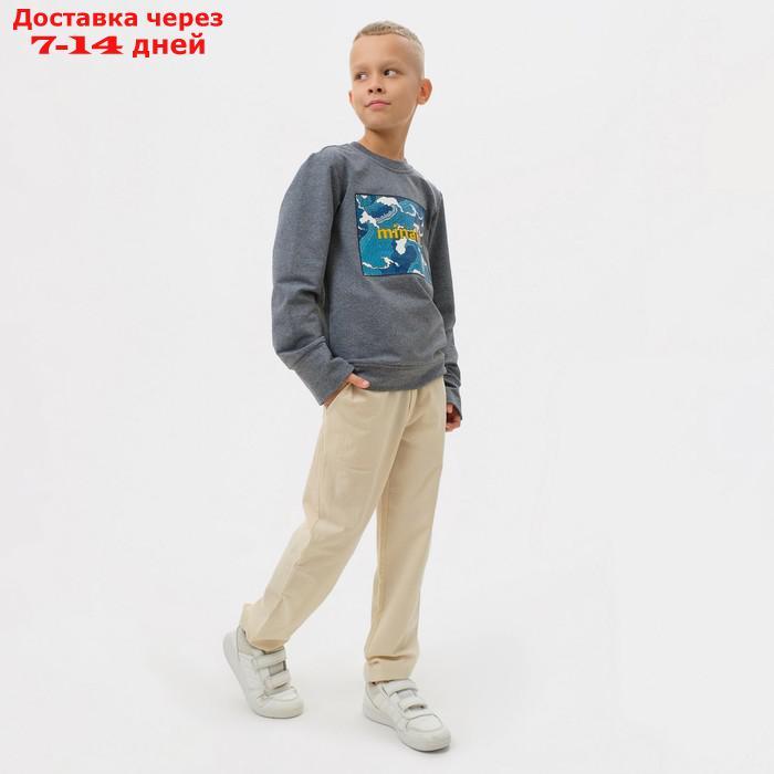 Джемпер (свитшот) для мальчика MINAKU: Casual collection цвет серый, рост 128 - фото 4 - id-p200119348
