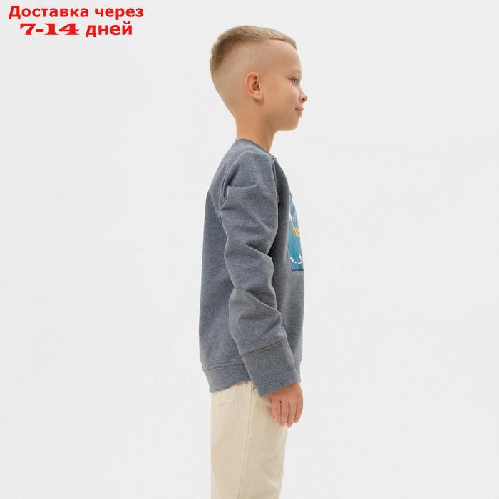 Джемпер (свитшот) для мальчика MINAKU: Casual collection цвет серый, рост 128 - фото 6 - id-p200119348