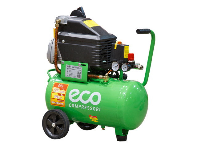 ECO Компрессор ECO AE-251-3 (235 л/мин, 8 атм, коаксиальный, масляный, ресив. 24 л, 220 В, 1.50 кВт)