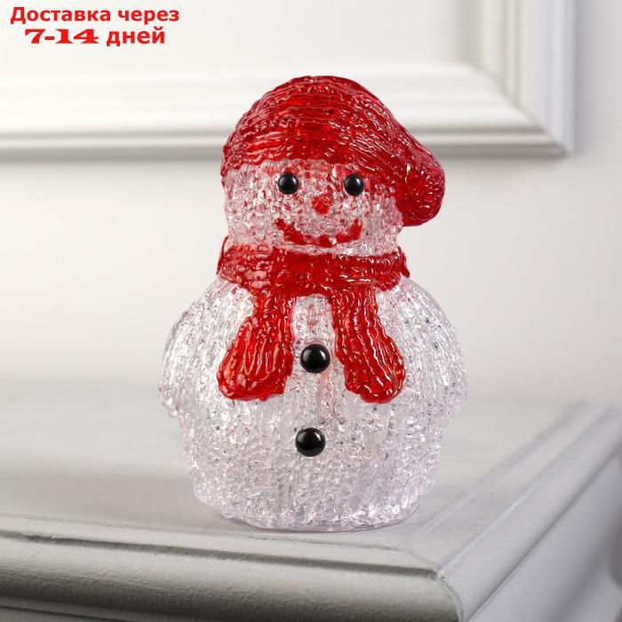 Фигура акрил."Снеговичок в шарфе " 15х7х7 см, 2хАА (не в компл), 8 LED, БЕЛЫЙ - фото 2 - id-p200116277
