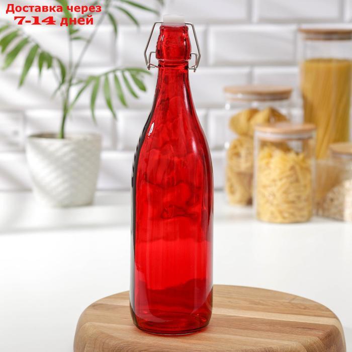 Бутылка для масла "Галерея", 1,11 л, 32 см, с бугельным замком, цвет МИКС - фото 1 - id-p200116280
