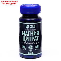 Магния цитрат с витамином B6 от стресса, Magnesium Citrate, 90 капсул по 500 мг