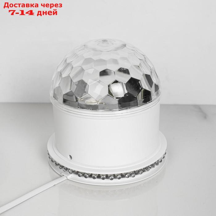 Световой прибор "Хрустальный шар", LED-54-220V, 1 динамик, Bluetooth, БЕЛЫЙ - фото 5 - id-p200118602