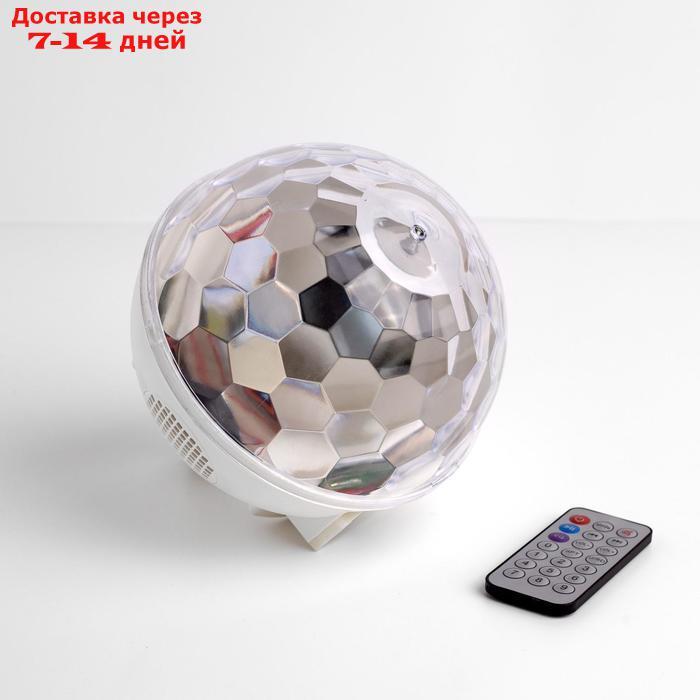 Световой прибор "Хрустальный шар", Е27, LED-6-220V, 2 динамика, Bluetooth, БЕЛЫЙ - фото 3 - id-p200118605