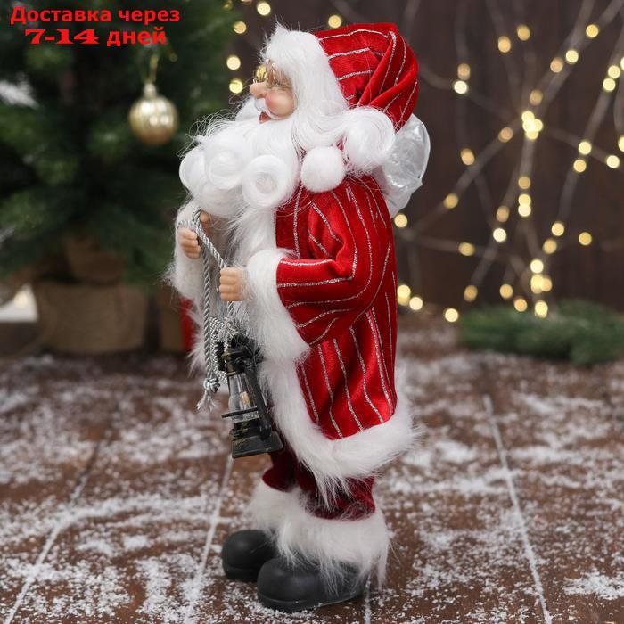 Дед Мороз "В красной полосатой шубе, с подарками" 16х30 см - фото 2 - id-p200118645