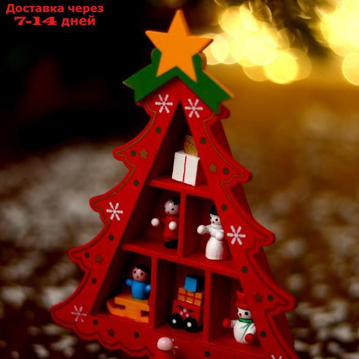 Новогодний сувенир "Ёлка с ячейками под подарки" 14.5х19.5 см красная - фото 3 - id-p200118660