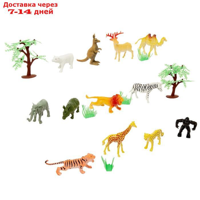 Набор животных "Дикая природа" с аксессуарами, 12 фигурок - фото 1 - id-p200115379