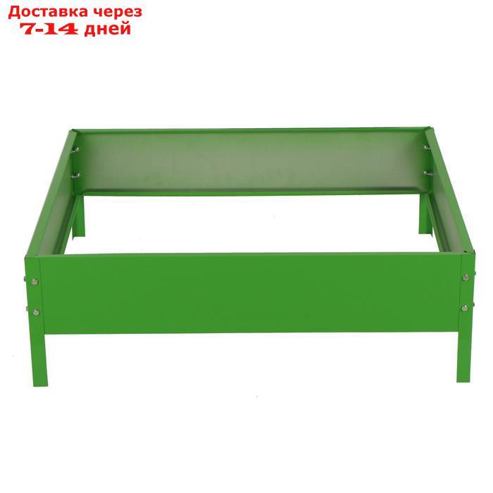Клумба оцинкованная, 80 × 80 × 15 см, зелёная, "Квадро", Greengo