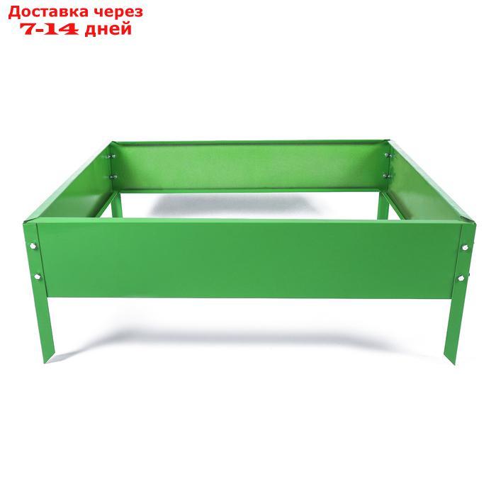 Клумба оцинкованная, 80 × 80 × 15 см, зелёная, "Квадро", Greengo - фото 6 - id-p200117844