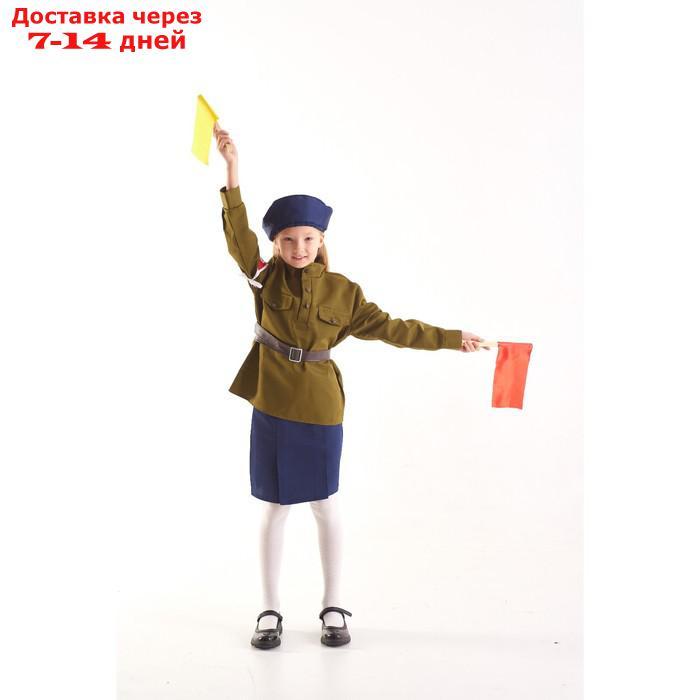 Военный костюм "Регулировщица", 8-10 лет, рост 140-152 см - фото 2 - id-p200115454