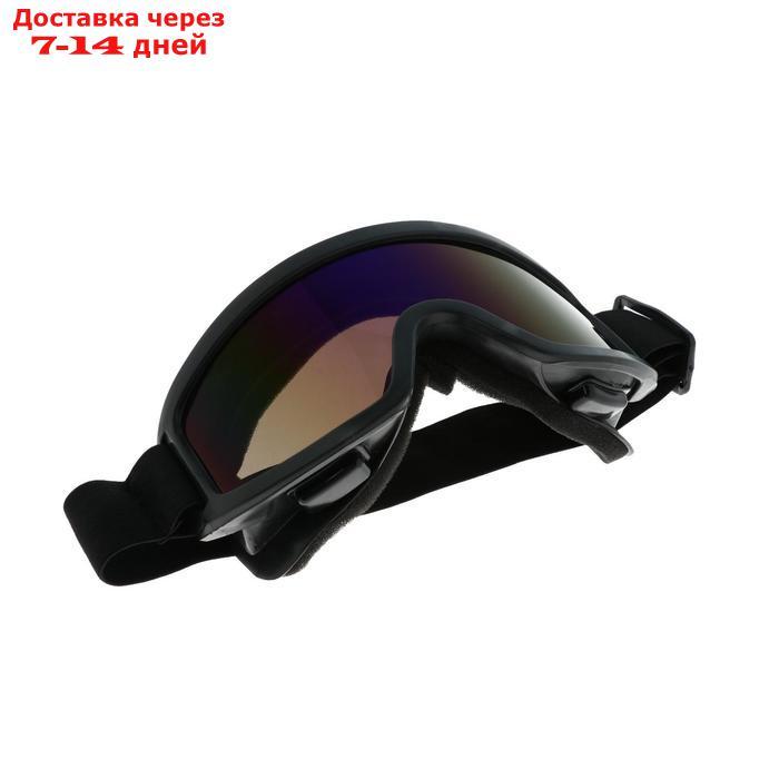 Очки-маска для езды на мототехнике, стекло синее, черный - фото 3 - id-p200119172