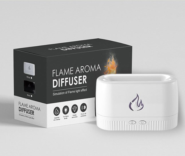 Аромадиффузор - ночник с эффектом пламени Flame Humidifier SL-168. Белый глянец/Цветное пламя - фото 3 - id-p200224699