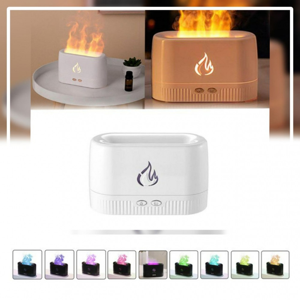 Аромадиффузор - ночник с эффектом пламени Flame Humidifier SL-168. Белый глянец/Цветное пламя - фото 2 - id-p200224699