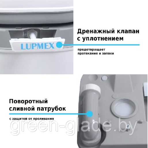 Биотуалет Lupmex, белый с серым 79002 с индикатором - фото 9 - id-p9555830