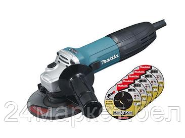 MAKITA Румыния Одноручная углошлифмашина MAKITA GA 5030 X3 в кор. + 5 отрезных кругов (720 Вт, диск 125х22 мм,