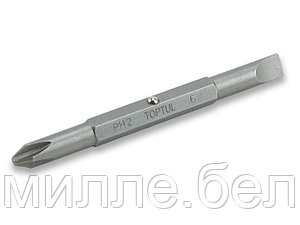 Насадка двухсторонняя PH1/SL5mm 75мм TOPTUL