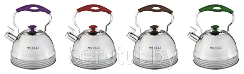 Чайник со свистком из нержавеющей стали 3 л Kelli - фото 1 - id-p200230904