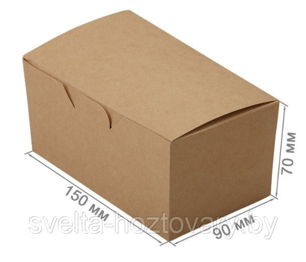 Контейнер бумажный ECO FAST FOOD BOX L, 150*90*70мм., уп. 25 шт. - фото 1 - id-p200320871