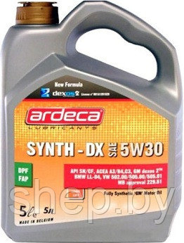 Моторное масло ARDECA SYNTH-DX 5W30 5L