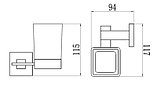 Savol Стакан стеклянный настенный S-06558H черный, фото 2