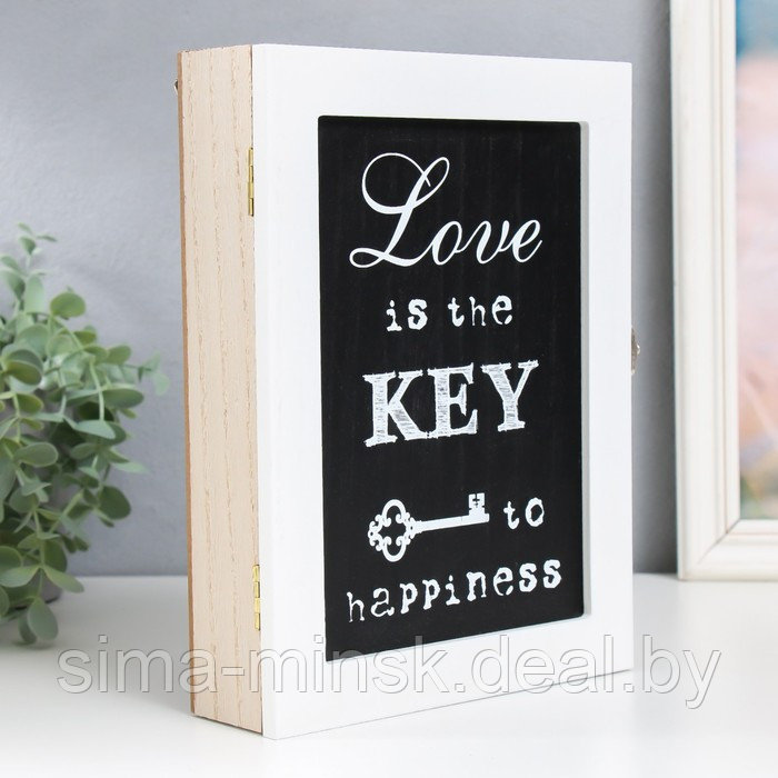 Ключница дерево 6 крючков "Любовь - это ключ к счастью" 20х5,3х26 см - фото 2 - id-p200341570
